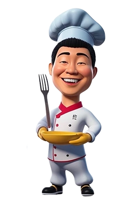 friendly animation - our friendly chef serving