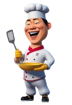 friendly animation - our friendly chef serving