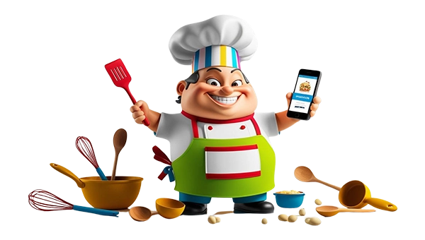 Contact CTA friendly animation - our friendly chef